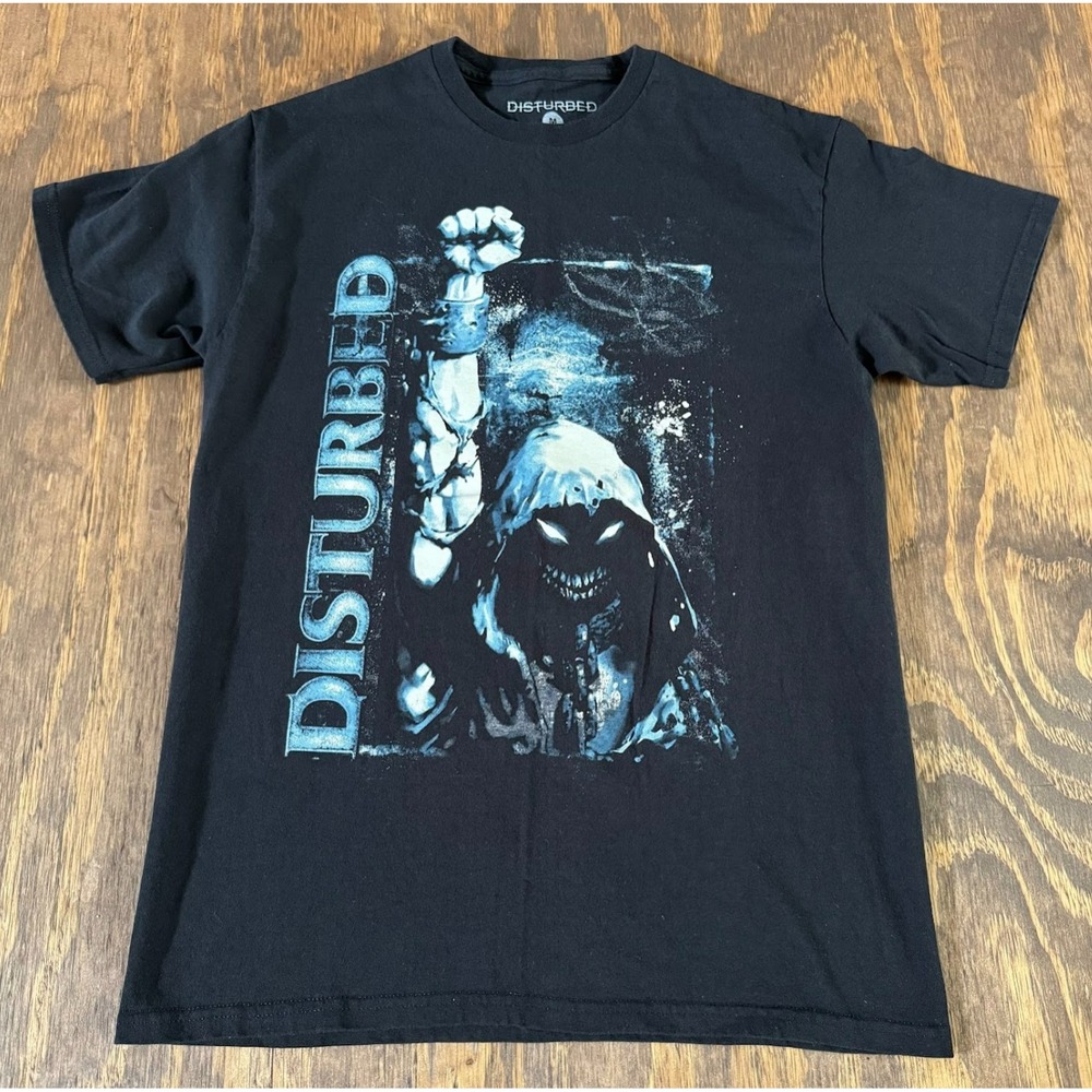 Disturbed Band Tee Black Blue Graphic T-Shirt Merch Traffic Size M